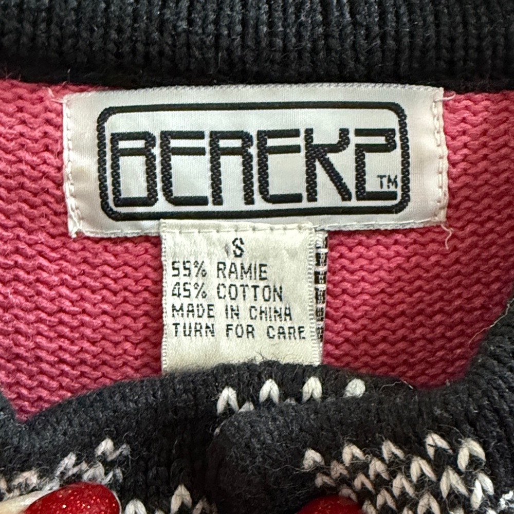 Berek2 Pink Cardigan with Checkered Trim - Picture 9 of 13